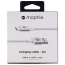 Mophie Braided USB-A to USB-C Charging Cable - 3-Meter (9.9-Foot) - White