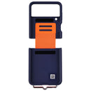 Samsung Silicone Cover with Strap for Galaxy Z Flip3 5G - Navy / Orange