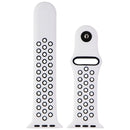 Silicone Watch Band for Apple Watch 42/44/45mm Cases - White & Black - Small