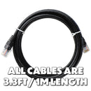 MIXED Yealink (3.3FT/1M) Cat5e Ethernet Cables - Black (E348815)