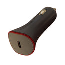PureGear 35W USB-C Car Charging Adapter for Type C Devices - Gray and Red