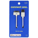 Connect Onn (3.5-Foot) 30-Pin MFi Cable for iPhone / iPad / iPod - White