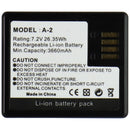 Replacement A-2 Rechargeable 3660mAh (7.2V/26.35Wh) Li-Ion Battery for Arlo Go