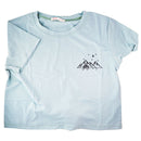 Romwe Mountains/Cabin Cropped T-Shirt - Blue / Small - Girls (4)