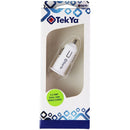 TekYa Universal Dual USB Car Charger (UNICLAP12947) - White