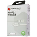 PowerPeak 6-Foot Metallic Braided USB Charge Cable for iPhones/iPads - Silver