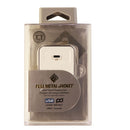 Qmadix Full Metal Jacket USB-C Travel Charging Hub w/ Folding Prongs - White