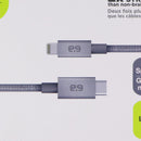 PureGear Braided MFI to USB-C 6ft. Charging Cable - Metallic Space Gray