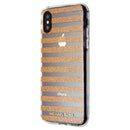 Michael Kors Glitter Stripe Snap-On Case for iPhone XS and X - Clear/Rose Gold