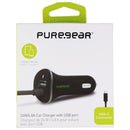 PureGear (24W/4.8A) USB-C Car Charger with Extra USB Port - Black