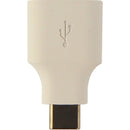 Universal USB to USB-C (Type C) Short OTG Adapter for USB-C Devices - White