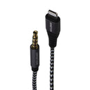 InMotion (2m/6.5-Ft) 3-Ring 3.5mm to Lightning 8-Pin Braided Cable - Blk/Silver