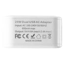 iClever (24W) Dual Port USB (5V/4.8A) Wall Charger - White (IC-TC02)