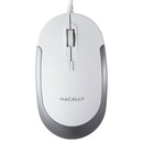 Macally (5-ft) USB Wired 3-Button Silent Mouse for Mac/PC - (DYNAMOUSE) White