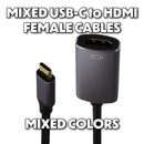 Mixed & Generic USB-C to HDMI Female Adapter Cables - Mixed Color/Style