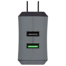 Ventev 18W/3A Wallport rq2300 QC 3.0 Dual USB Charger/Adapter - Gray