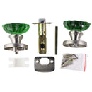 SHINY HANDLES Door Knob Set - Emerald Green / Silver - SHINY HANDLES - Simple Cell Shop, Free shipping from Maryland!