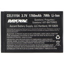 RAYOVAC CEL11154 (3.7V/1760mAh/7Wh) Li-Ion Battery - Rayovac - Simple Cell Shop, Free shipping from Maryland!