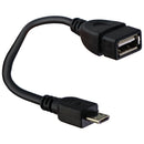 Female USB-A to Micro-USB Short Connector/Adapter Cable - Black - Unbranded - Simple Cell Shop, Free shipping from Maryland!