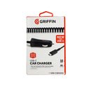 Griffin PowerJolt SE 3FT USB-C (Type C) 15W 3A Coiled Car Charger - Black - Griffin - Simple Cell Shop, Free shipping from Maryland!
