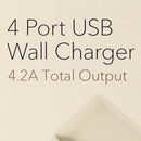 Insignia Universal 4.2-Amp 4 Port USB Wall Charging Adapter Charger - White - Insignia - Simple Cell Shop, Free shipping from Maryland!