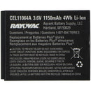 RAYOVAC CEL11064A (3.6V/1150mAh/4Wh) Li-Ion Cell/Smart Phone Battery - Rayovac - Simple Cell Shop, Free shipping from Maryland!