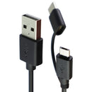 mWorks! Short (6-inch) Dual Tip USB Cable with USB-C and Micro-USB - Black