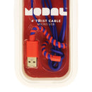 Modal ( MD - MMCDT1 ) 4Ft Twist Cable for Micro USB Devices - Blue/Red - Modal - Simple Cell Shop, Free shipping from Maryland!