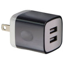 Universal (5V/2.1A) Dual USB Charger Travel Adapter - Black/White (PT-WC-13BLK)