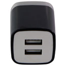 Universal (5V/2.1A) Dual USB Charger Travel Adapter - Black/White (PT-WC-13BLK)