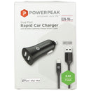 PowerPeak (3.4A) Dual USB Car Charger with 4-Ft MFi Cable for iPhone - Black - PowerPeak - Simple Cell Shop, Free shipping from Maryland!
