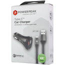 PowerPeak QC 3.0 Dual USB Car Charger with 4Ft Braided USB-C Cable - Black - PowerPeak - Simple Cell Shop, Free shipping from Maryland!