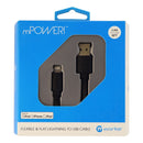 mWorks! (6-Ft) Flat Lightning 8-Pin to USB Charge/Sync MFi Cable - Black - mWorks! - Simple Cell Shop, Free shipping from Maryland!