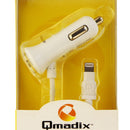 Qmadix 3.4-Amp Car Charger with Extra Port for iPhones - White - Qmadix - Simple Cell Shop, Free shipping from Maryland!