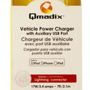 Qmadix 3.4-Amp Car Charger with Extra Port for iPhones - White - Qmadix - Simple Cell Shop, Free shipping from Maryland!