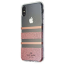 Kate Spade Flexible Hard Case for iPhone X 10 - Clear/Rose Gold/Glitter Stripe - Kate Spade - Simple Cell Shop, Free shipping from Maryland!