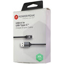 PowerPeak(PP-TYA-TYC-BR-BLK) 6Ft Charge & Sync Cable for USB-C Devices - Black - PowerPeak - Simple Cell Shop, Free shipping from Maryland!