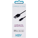 Key ( CDSL10053BLKA ) 3.3Ft Charge and Sync Cable for iPhones - Black - Key - Simple Cell Shop, Free shipping from Maryland!