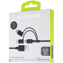 PureGear 4ft Charge-Sync Cable with USB-C, Micro USB, & Apple Adapter - Black - PureGear - Simple Cell Shop, Free shipping from Maryland!