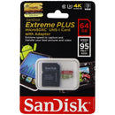 Sandisk Extreme Plus microSDXC UHS-1 Card with Adapter 64GB / 95MB/s - SanDisk - Simple Cell Shop, Free shipping from Maryland!