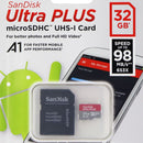 SanDisk Ultra Plus microSDHC UHS-1 Card with Adapter - 32GB / 98MB/s - SanDisk - Simple Cell Shop, Free shipping from Maryland!