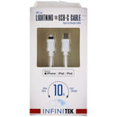Infinitek 10-ft (USB-C) Cable for iPhone, iPad, and iPod - White - Infinitek - Simple Cell Shop, Free shipping from Maryland!