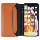 Platinum Leather Folio Case for Apple iPhone XS/X Smartphones - Papya Brown - Platinum - Simple Cell Shop, Free shipping from Maryland!