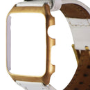 Simpeak Metal Frame Case + Leather Band for Apple Watch 42mm 3/2/1 - White/Gold - Simpeak - Simple Cell Shop, Free shipping from Maryland!