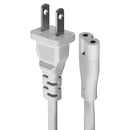 Volex 2-Prong (2.5A/125V) Power Cable - White (APC7M16) - Volex - Simple Cell Shop, Free shipping from Maryland!