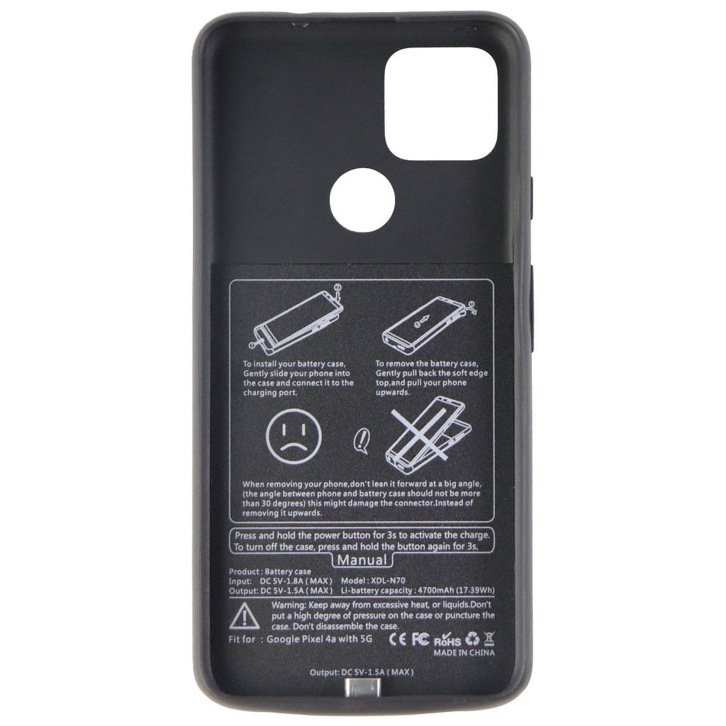 NEWDERY 4700mAh Battery Case for Google Pixel 4a 5G Black