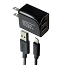 Dual Port USB Wall Charger (5V/2.1A) with 5FT 8-Pin to USB Cable - Black - Unbranded - Simple Cell Shop, Free shipping from Maryland!