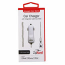 ZipKord 2.4A Coiled Car Charger w/ Apple Connector White iPhone X 8 7 - ZipKord - Simple Cell Shop, Free shipping from Maryland!
