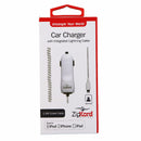 ZipKord 2.4A Coiled Car Charger w/ Apple Connector White iPhone X 8 7 - ZipKord - Simple Cell Shop, Free shipping from Maryland!