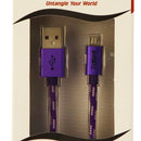 ZipKord (ZKCB5PEBL14) 3Ft Charge & Sync Data Cable for Micro USB Devices- Purple - ZipKord - Simple Cell Shop, Free shipping from Maryland!